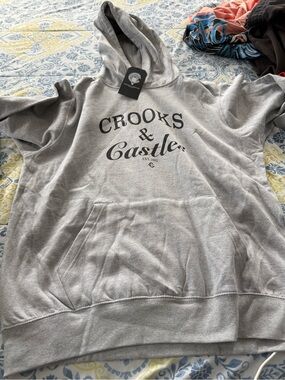 Crooks & Castles Light Gray Logo Pullover Hoodie